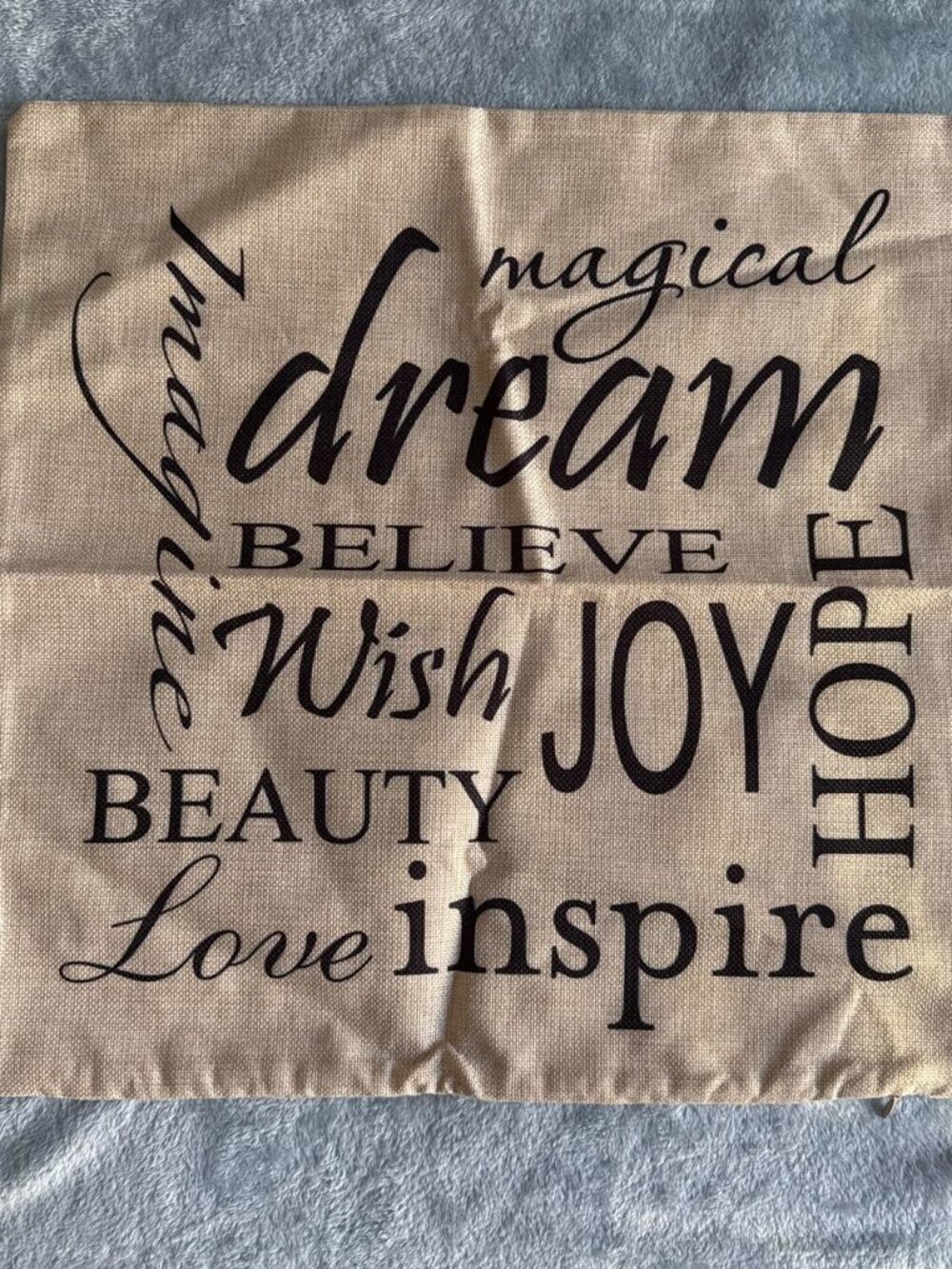 New Black and beige pillow with inspirational words